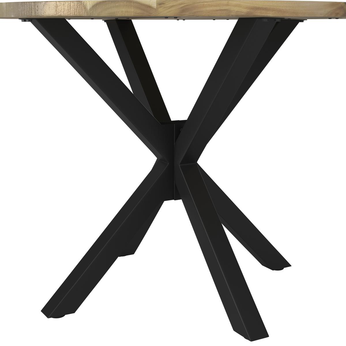 Jídelní stůl GEMMA 100 - černá/barvy akácie, Moderní, kov/dřevo (100/76cm) - Bessagi Home