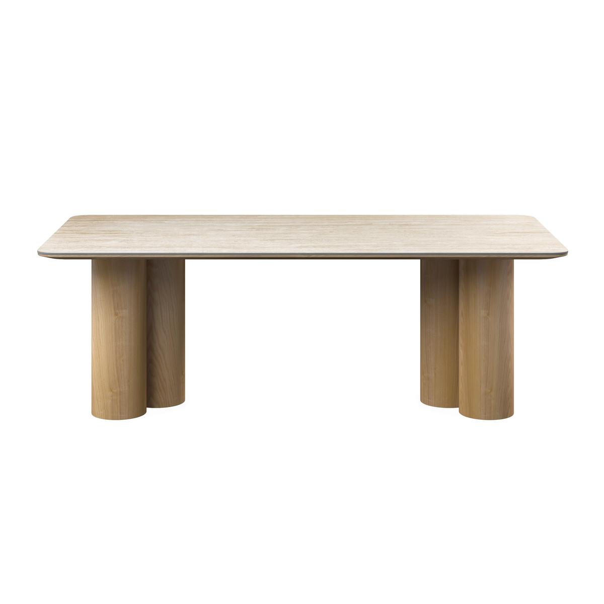 Jídelní stůl Kiano, š: 220 cm - krémová/přírodní barvy, Moderní, dřevo/kompozitní dřevo (220/76/105cm) - Bessagi Home