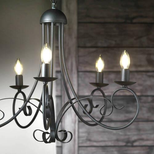 Kronleuchter 4885/5n - Schwarz, KONVENTIONELL, Metall (60/110cm)