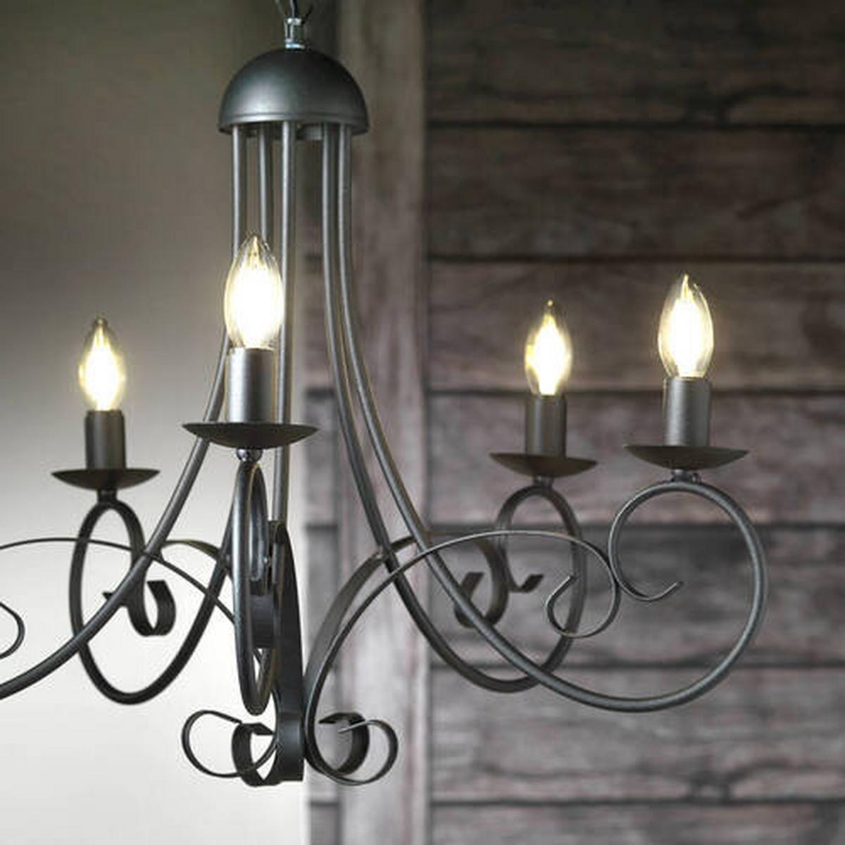 Kronleuchter 4885/5n - Schwarz, KONVENTIONELL, Metall (60/110cm)