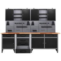 Werkbank-Set Entdecker B: 240 cm Anthrazit/Grau - Anthrazit/Grau, Basics, Holz/Metall (240/205/60cm)