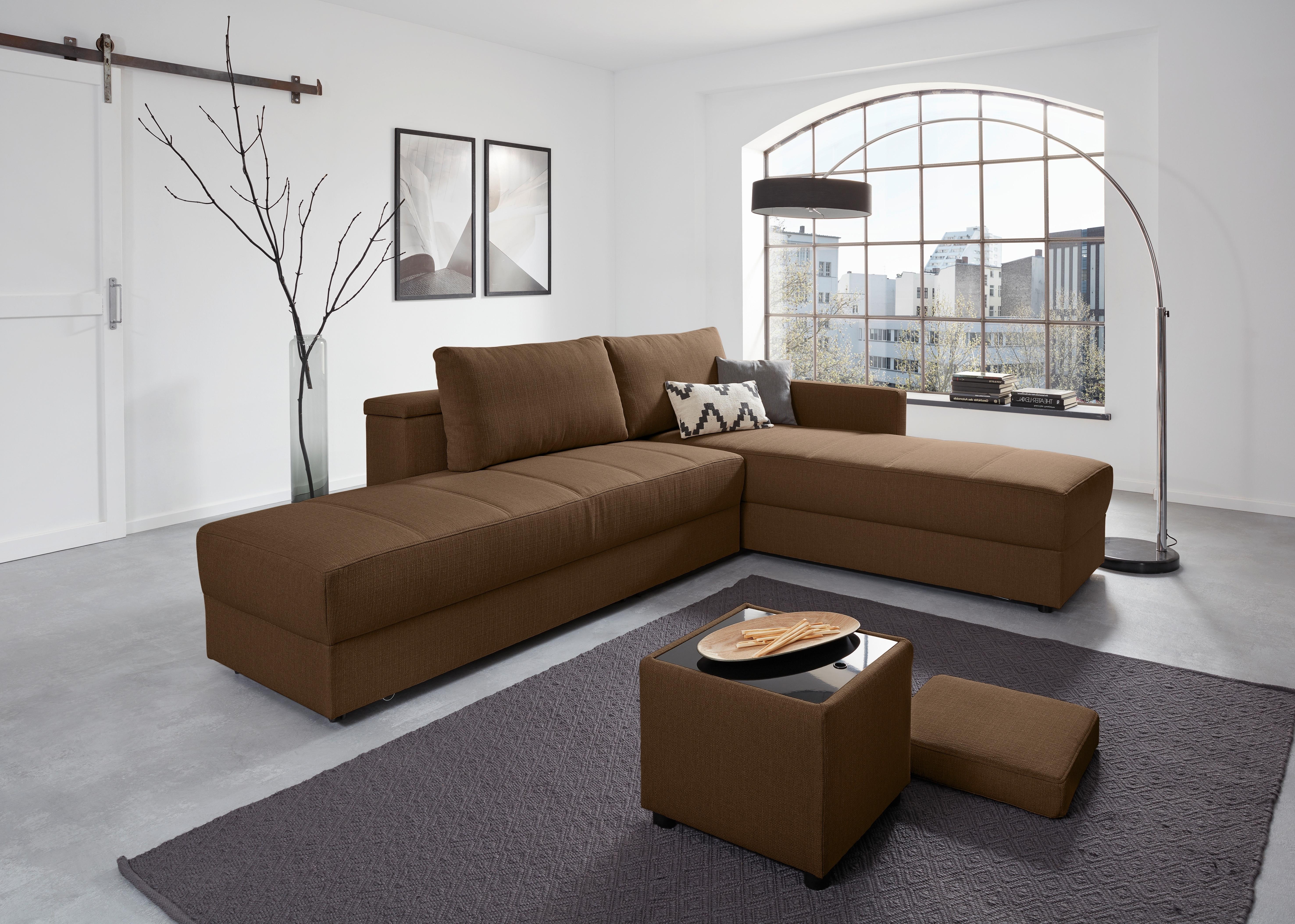 Ecksofa Looks IIi - Dunkelbraun/Schwarz, Design, Textil (229/287cm) - LOOKS by W.Joop