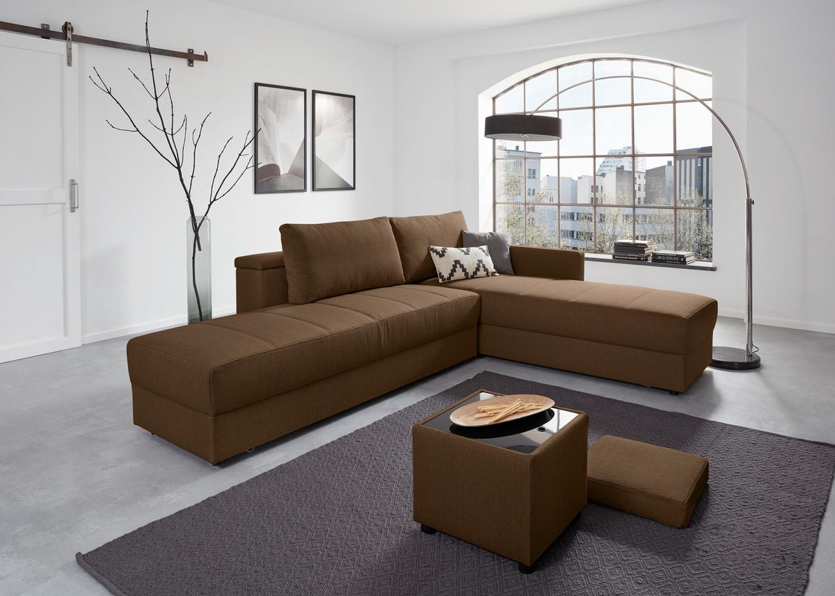 Ecksofa Looks IIi - Dunkelbraun/Schwarz, Design, Textil (229/287cm) - LOOKS by W.Joop