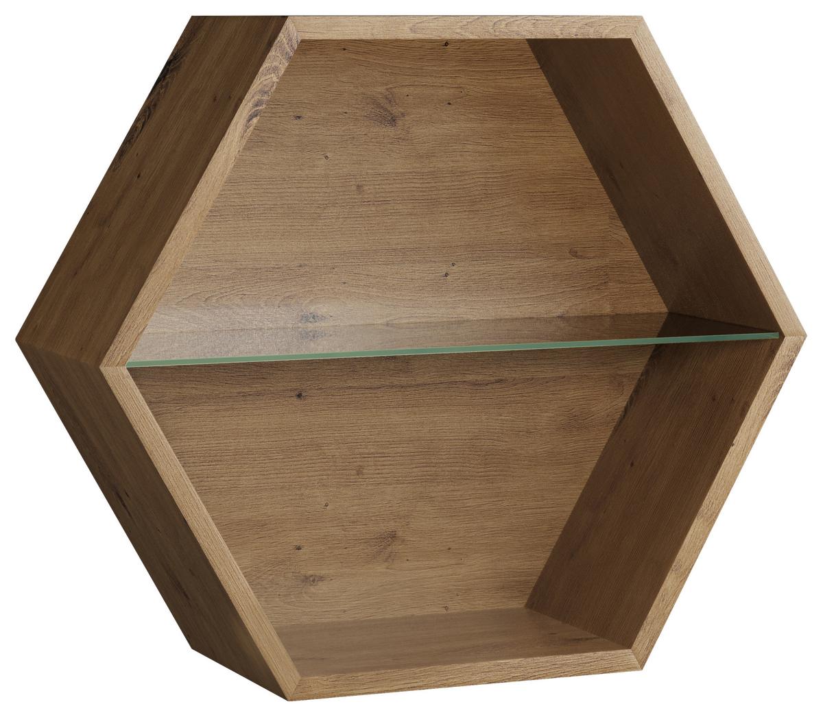 NÁSTĚNNÝ REGÁL EDGE -EXKLUSIV- - dub artisan, Moderní, kompozitní dřevo (51/44/19cm) - Mömax