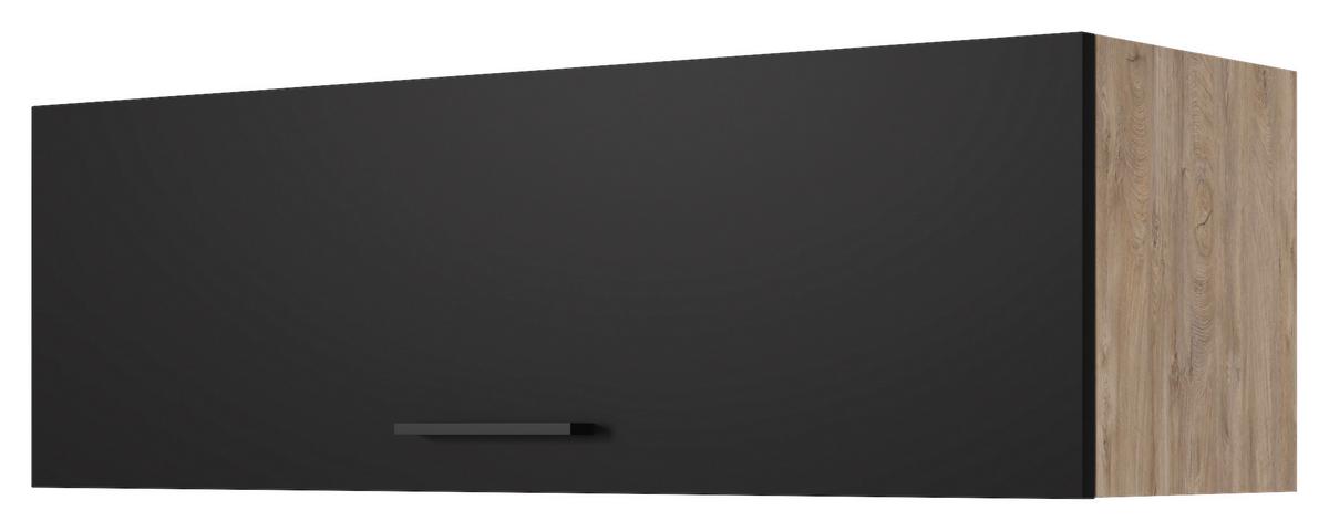 Küchenoberschrank Capri Eiche/schwarz B: 100 Cm - Eichefarben/Schwarz, KONVENTIONELL, Holzwerkstoff (100/32/32cm) - FlexWell