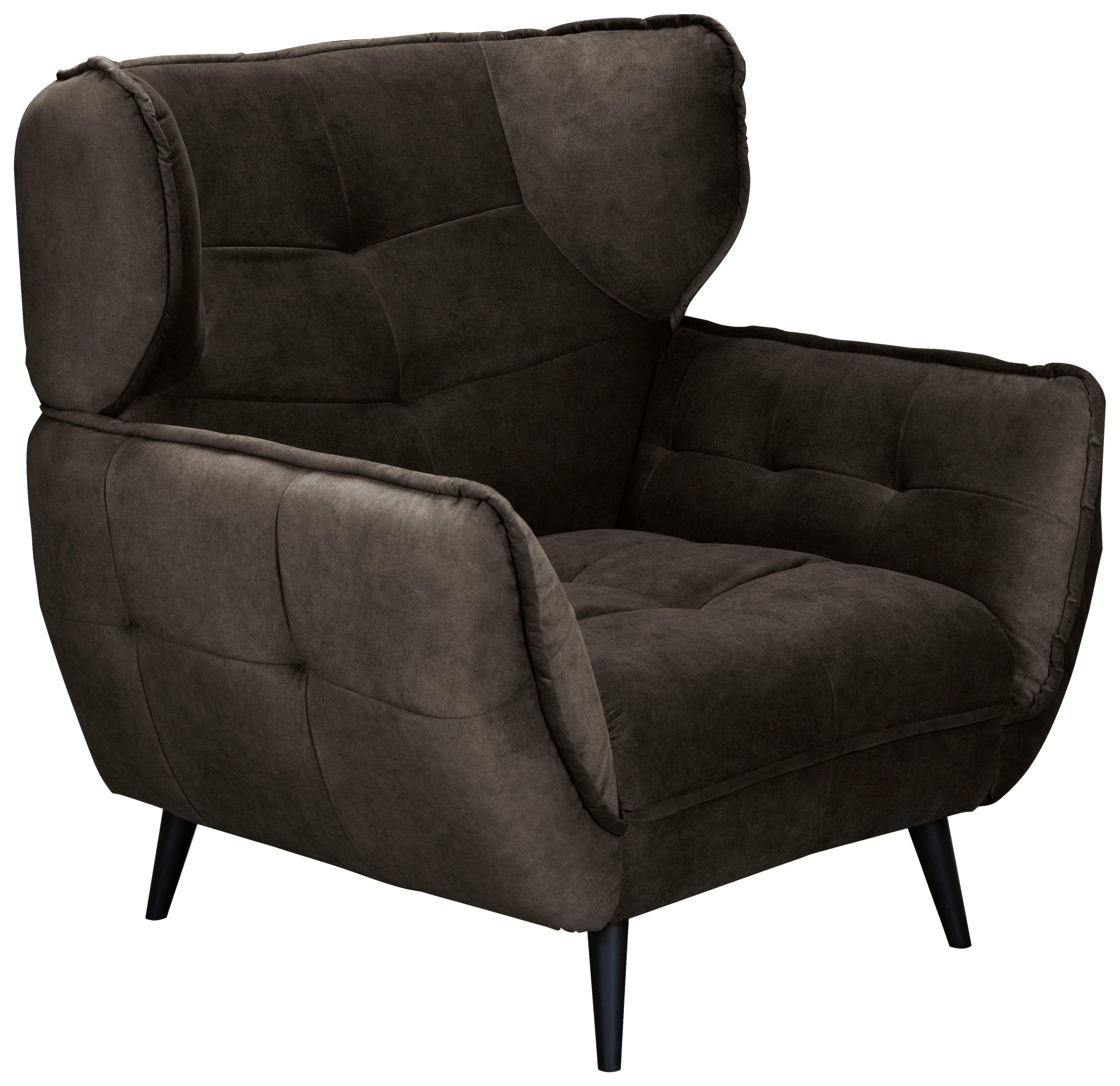 Široké kreslo Ariana, tmavohnedé - tmavohnedá, Modern, textil (103/105/98cm)