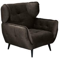 Široké kreslo Ariana, tmavohnedé - tmavohnedá, Modern, textil (103/105/98cm)