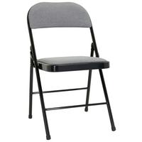 Klappstuhl Tudela II Schwarz/Hellgrau - Hellgrau/Schwarz, Basics, Textil/Metall (44/80/49cm) - MID.YOU