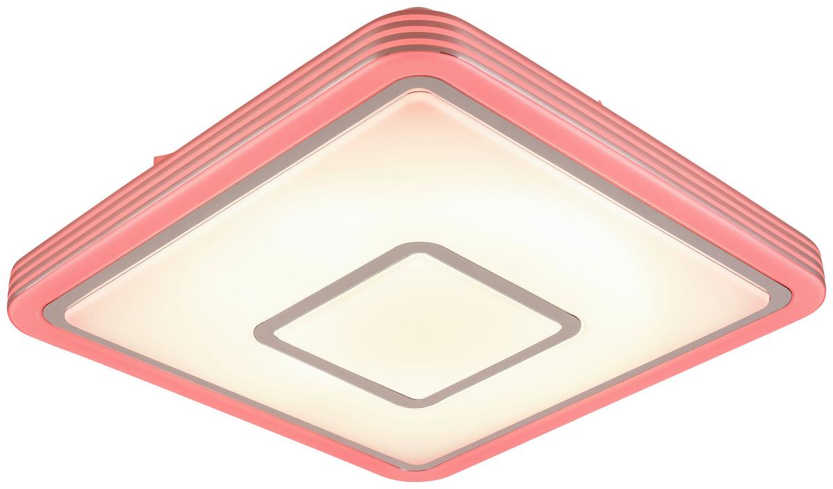 LED-Deckenleuchte Nadina - Chromfarben/Weiß, Design, Kunststoff/Metall (38/38/7cm) - Luca Bessoni