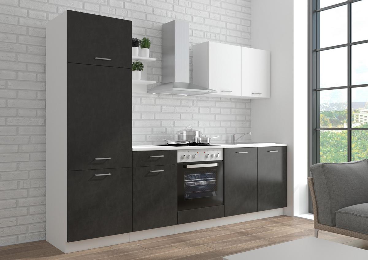 Konyhablokk Gépek Nélkül Promo 270 Cm - grafitszürke/fehér, Design, faalapú anyag (270cm) - P & B