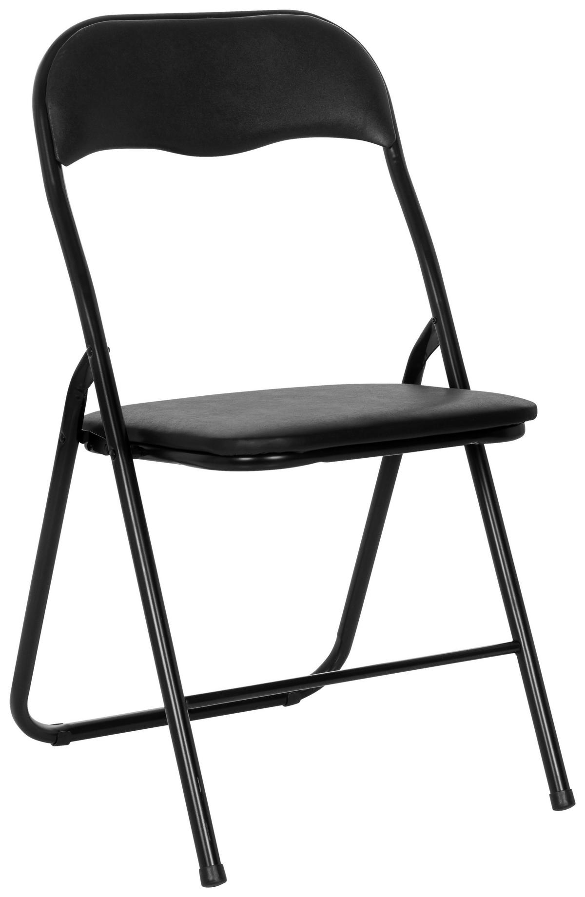 Klappstuhl Tudela Basic Schwarz B: 44 Cm - Schwarz, MODERN, Metall (44/81/48cm) - MID.YOU