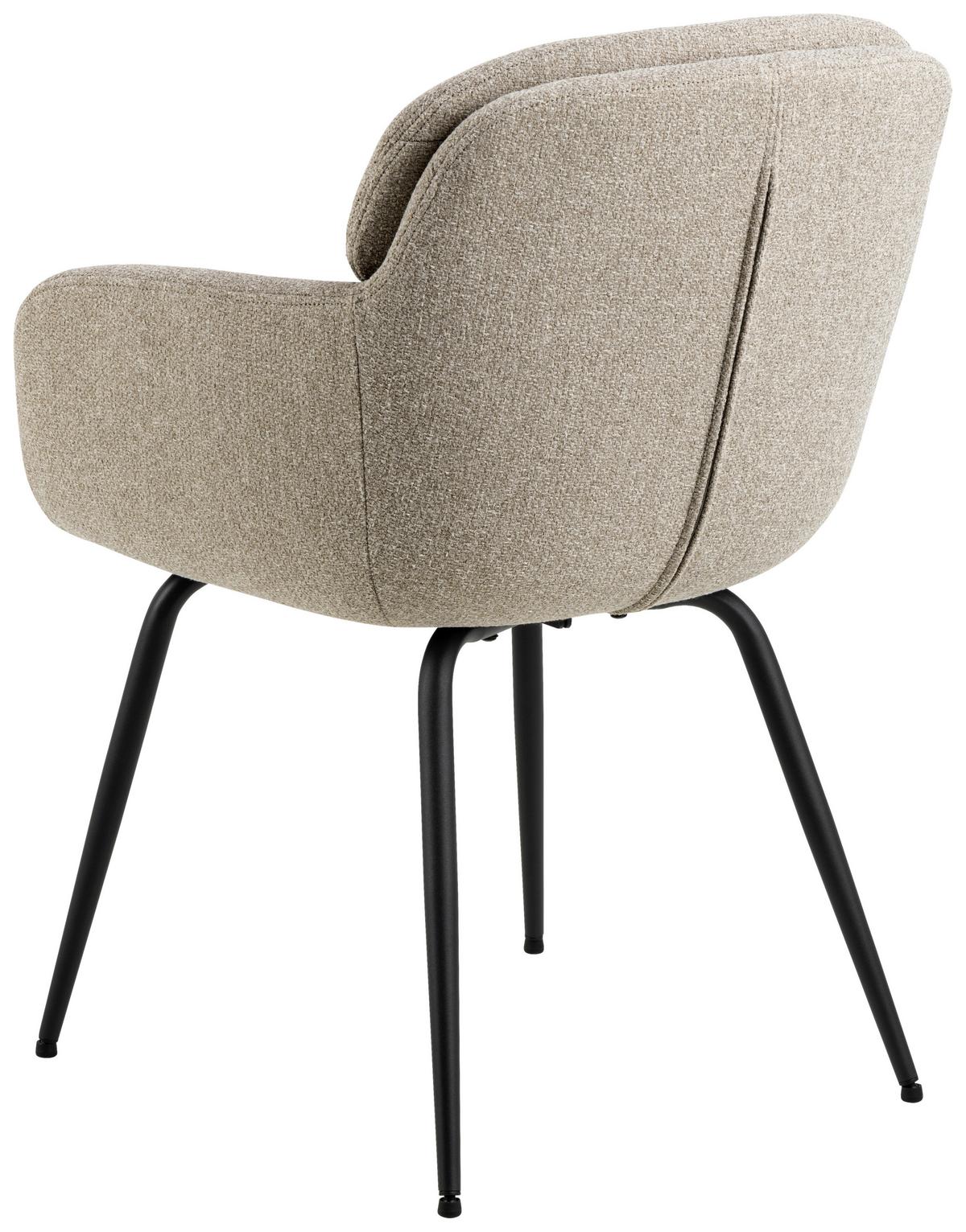 Židle s područkami béžová/černá - černá/béžová, Design, kov/textil (58/84/59cm) - MID.YOU
