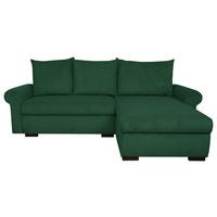 ECKSCHLAFSOFA Vasco, Dunkelgrün LF: 233x168 - Dunkelgrün/Schwarz, Trend, Textil (233/168cm)