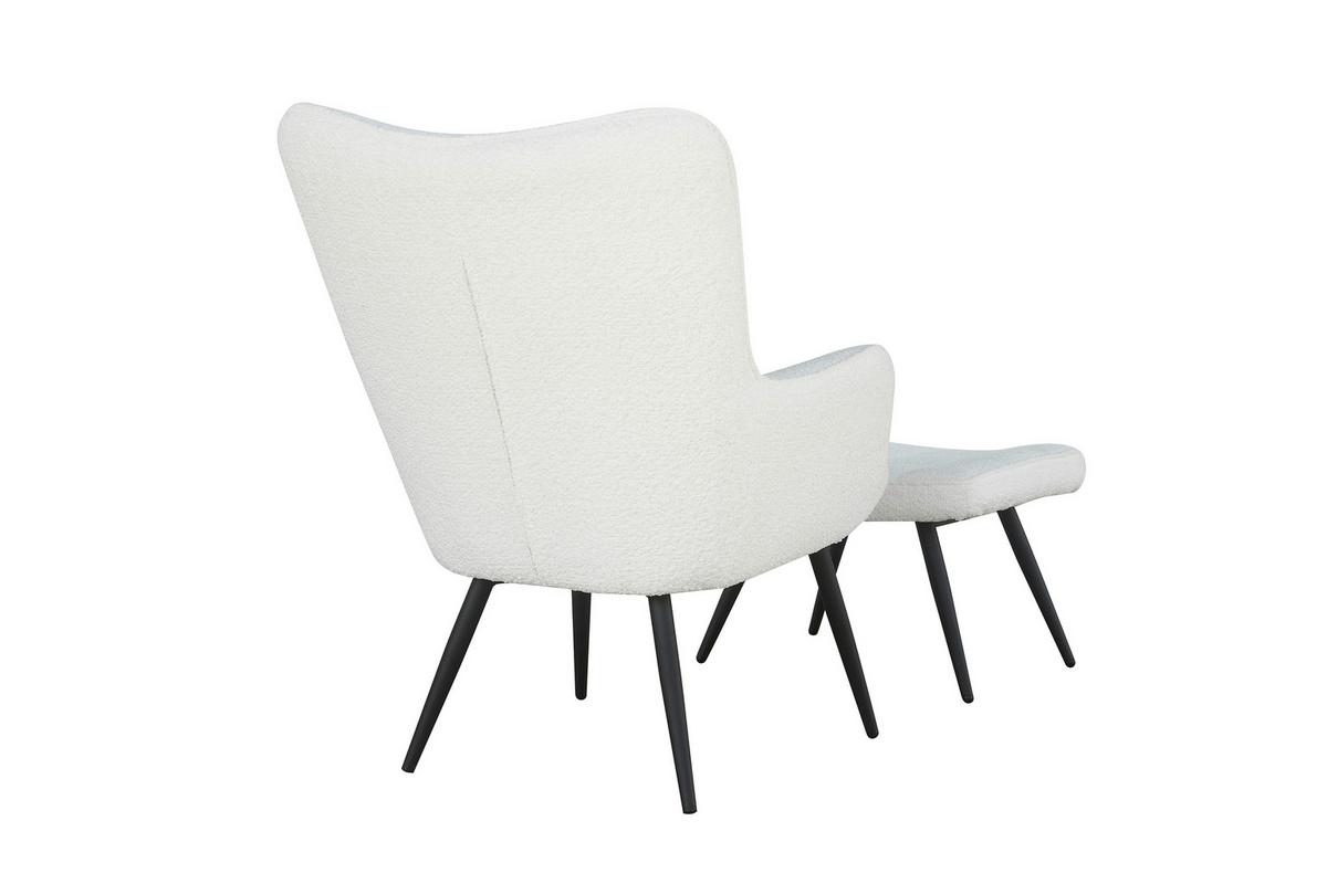 Sesselset Uta Elfenbein 2-teilig - Elfenbein/Schwarz, Basics, Textil (72-60/97-39/80-41cm) - MID.YOU