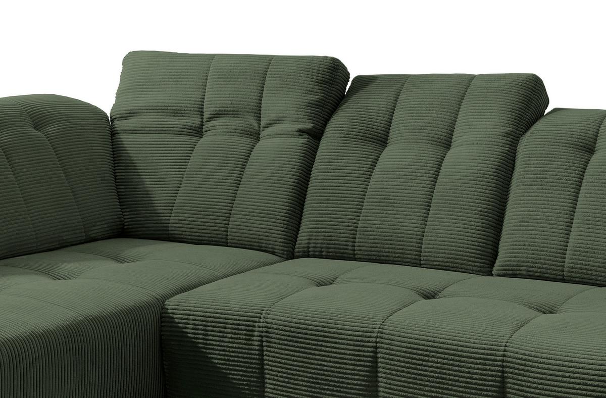Ecksofa Mit Usb Anschluss Sano, Dunkelgrün,s: 200x261 Cm - Dunkelgrün/Schwarz, MODERN, Textil (200/261cm) - Livetastic