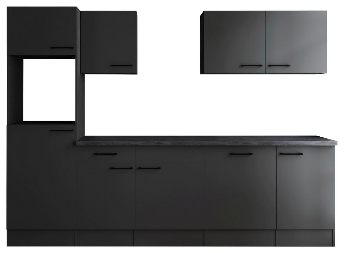 Küchenleerblock Oliver Dunkelgrau B: 280 Cm - Dunkelgrau/Grau, Design, Holzwerkstoff (280cm) - Respekta