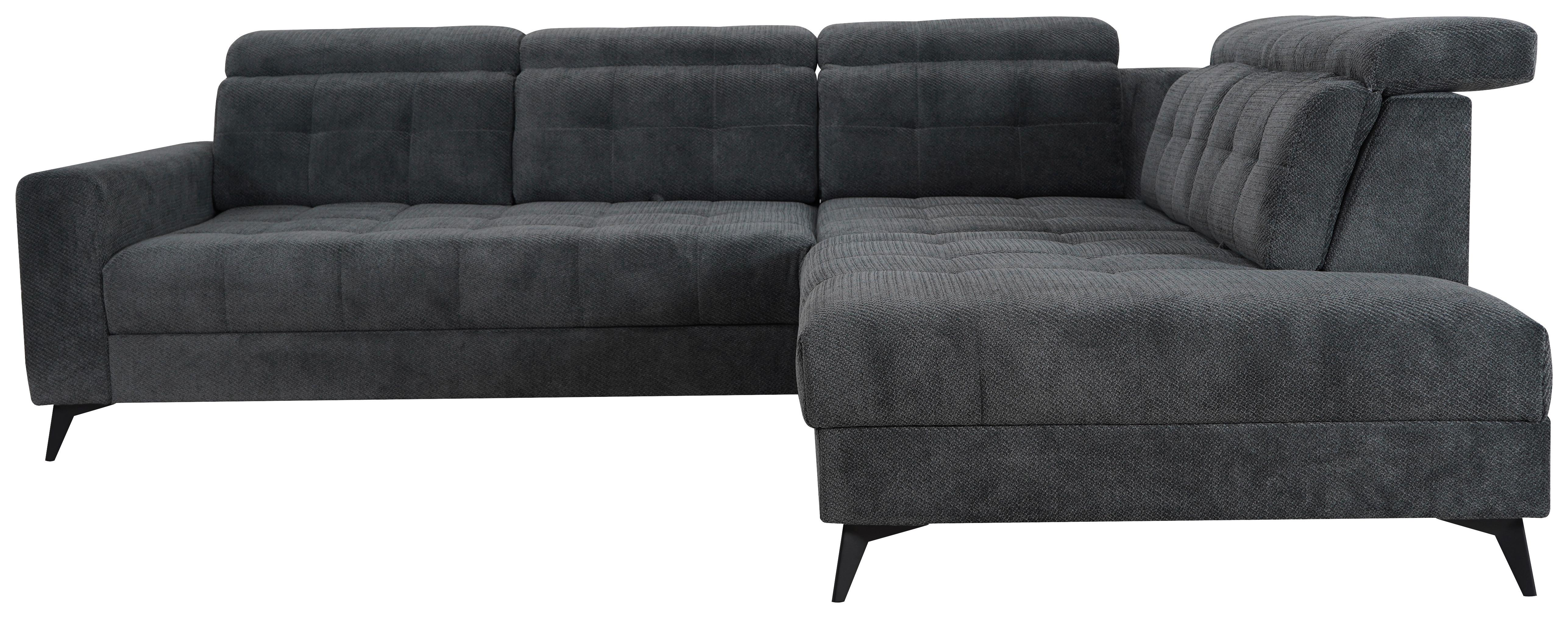 Ecksofa Barletta New Dunkelgrau, Lf: 146x227 cm