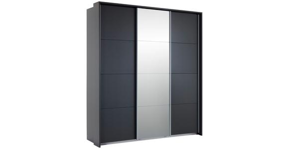 Schwebetürenschrank mit Spiegel B: 203 cm Miami, Grau Metallic - Grau, MODERN, Holzwerkstoff (203/229/62cm) - Luca Bessoni