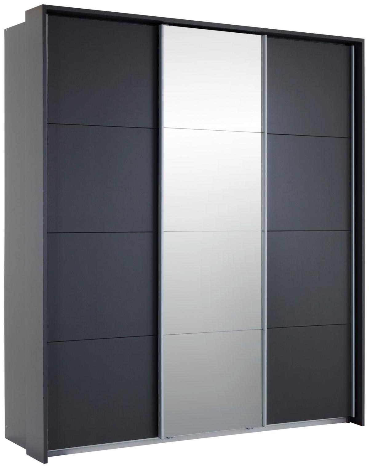 Skriňa s posuvnými dverami MIAMI, Š/V/H:cca 203/229/62cm - sivá/hliníková, Modern, kov/kompozitné drevo (203/229/62cm)