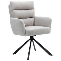 Armlehnstuhl Elli Taupe Sitzfl. 180° Drehbar, B: 60cm - Taupe/Schwarz, KONVENTIONELL, Textil/Metall (60/95/67cm) - MID.YOU