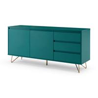 Sideboard Blau B: 150cm - Blau/Messingfarben, Design, Holzwerkstoff (150/70/40cm) - Livetastic