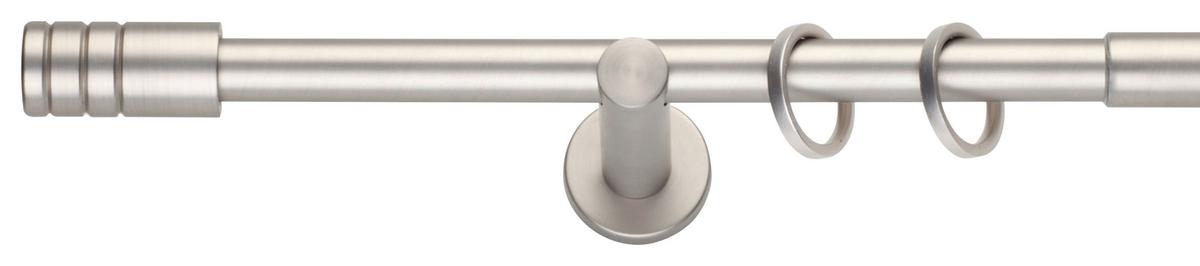 Sada tyčí na závesy Rillcube, 120-210cm - farba ušľachtilej ocele, kov (120-210cm) - Premium Living