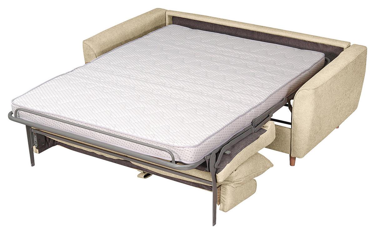 Schlafsofa Winter Creme B: 195 cm - Buchefarben/Creme, Design, Textil (195/90/102cm) - Livetastic