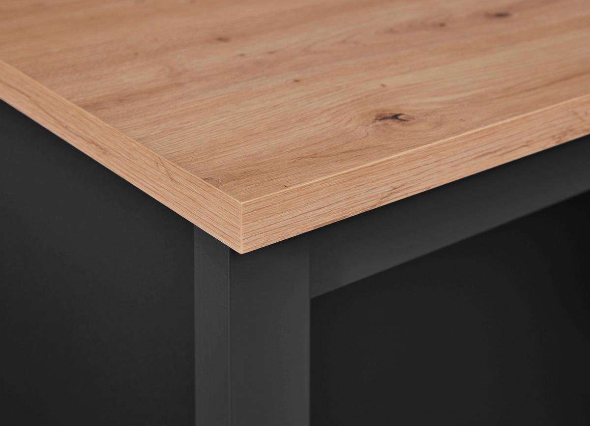 Kücheninsel Helina - Schwarz/Weiß, KONVENTIONELL, Holz/Holzwerkstoff (124/91,5/75cm) - MID.YOU