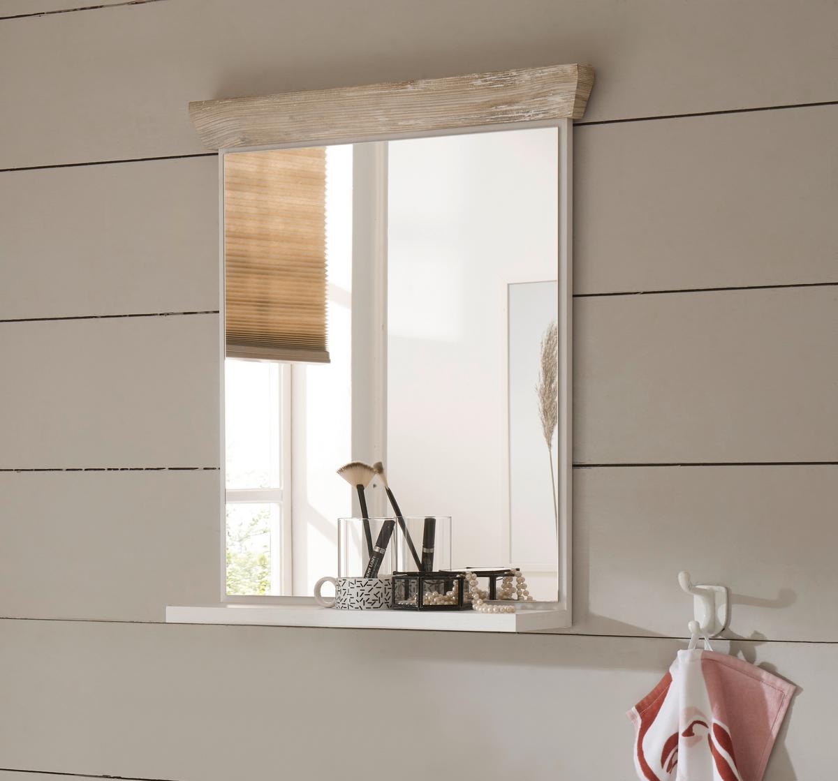 Wandspiegel Florenz Pinienfarben B: 60cm - Pinienfarben, Design, Holzwerkstoff (60/72/15cm) - MID.YOU