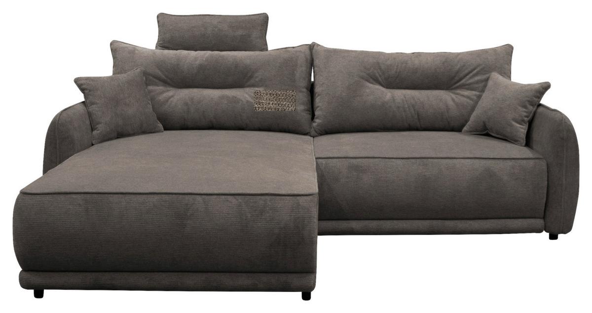 Ecksofa Fresh Dunkelgrau 195x264 cm - Dunkelgrau/Beige, Design, Textil (195/264cm) - MID.YOU