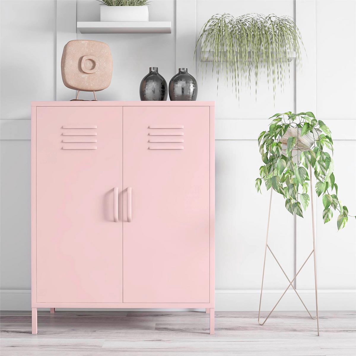 Highboard Cache Rosa B: 80cm - Rosa, Design, Metall (80/101/40cm) - MID.YOU