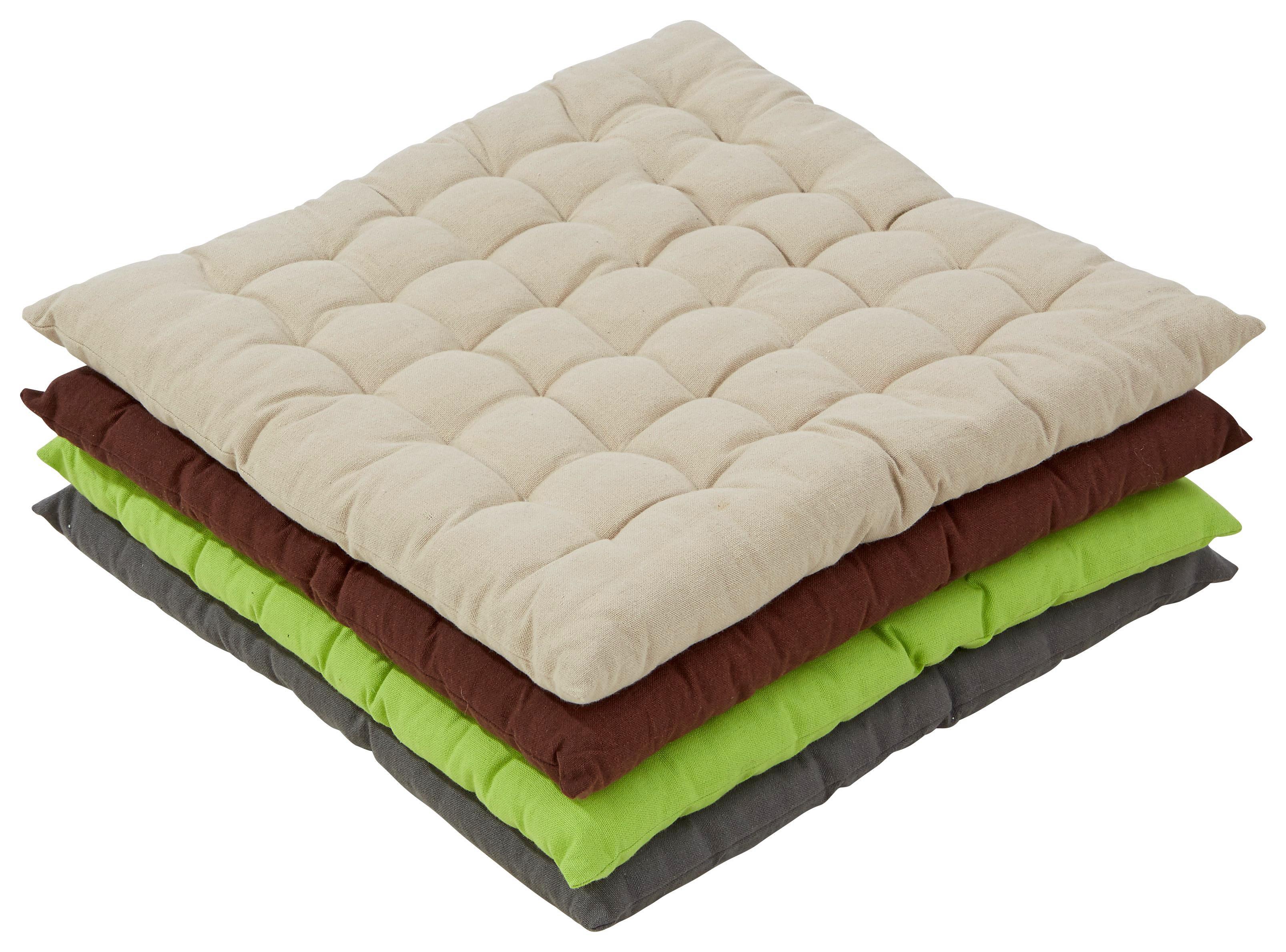 Sitzkissen Panama 40x40 cm - Anthrazit/Beige, KONVENTIONELL, Textil (40/40cm) - Ombra