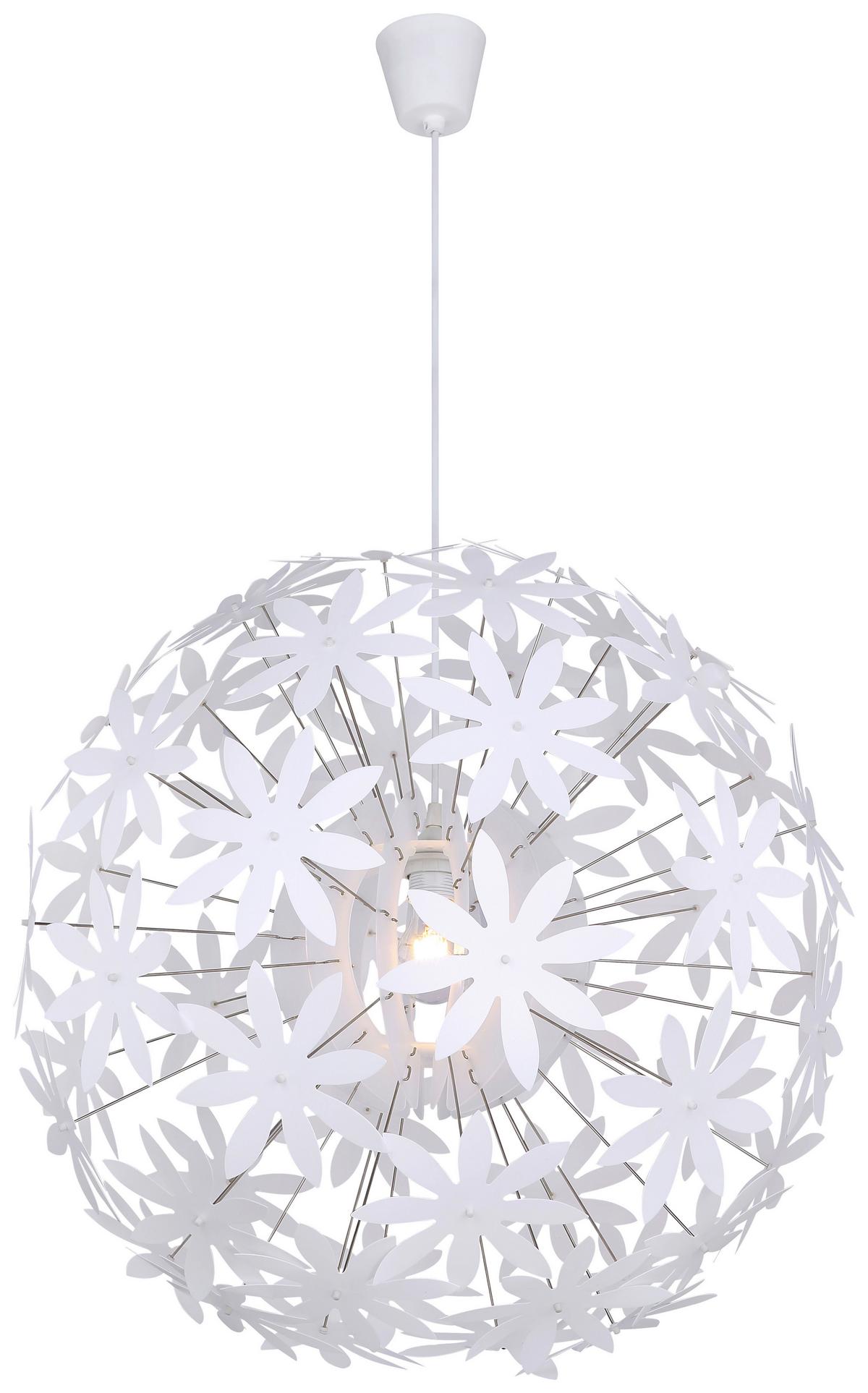 Hängeleuchte Stella H: 150 cm 1-Flammig, Blumen - Weiß, Basics, Kunststoff (60/150cm) - Globo