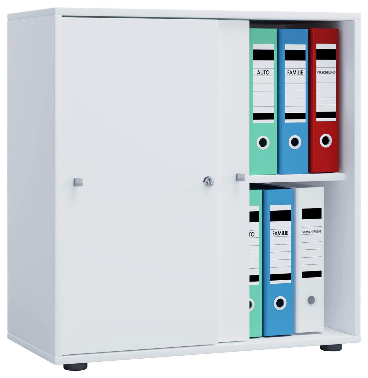 Aktenschrank Lona Holz Dekor Weiß B: 70 Cm - Weiß, Basics, Holzwerkstoff (70/74/37cm) - MID.YOU