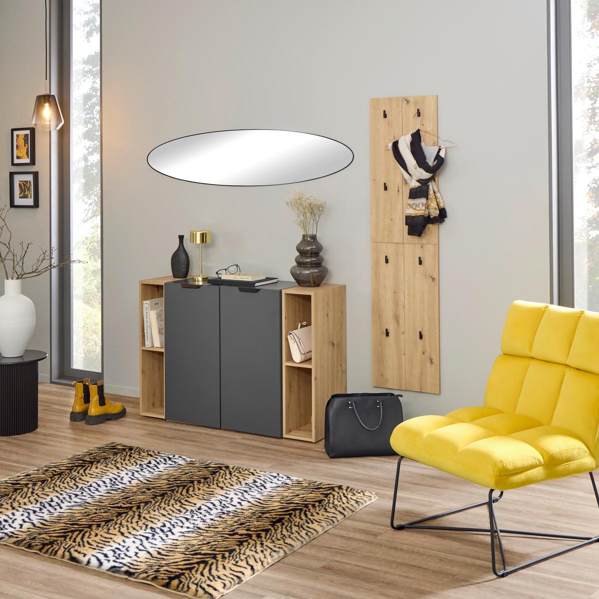 Garderobe Ciao Anthrazit/Eiche Dekor 3--Teilig - Anthrazit/Eiche Artisan, MODERN, Holzwerkstoff (80/181/37,9cm)