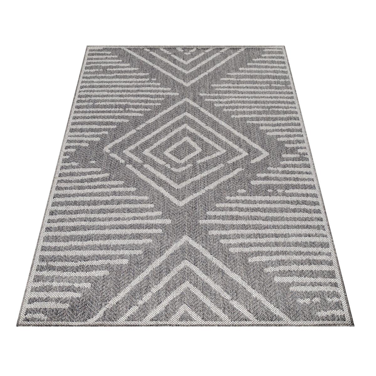 Flachwebeteppich Aruba - Grau, Design, Textil (60/100cm)