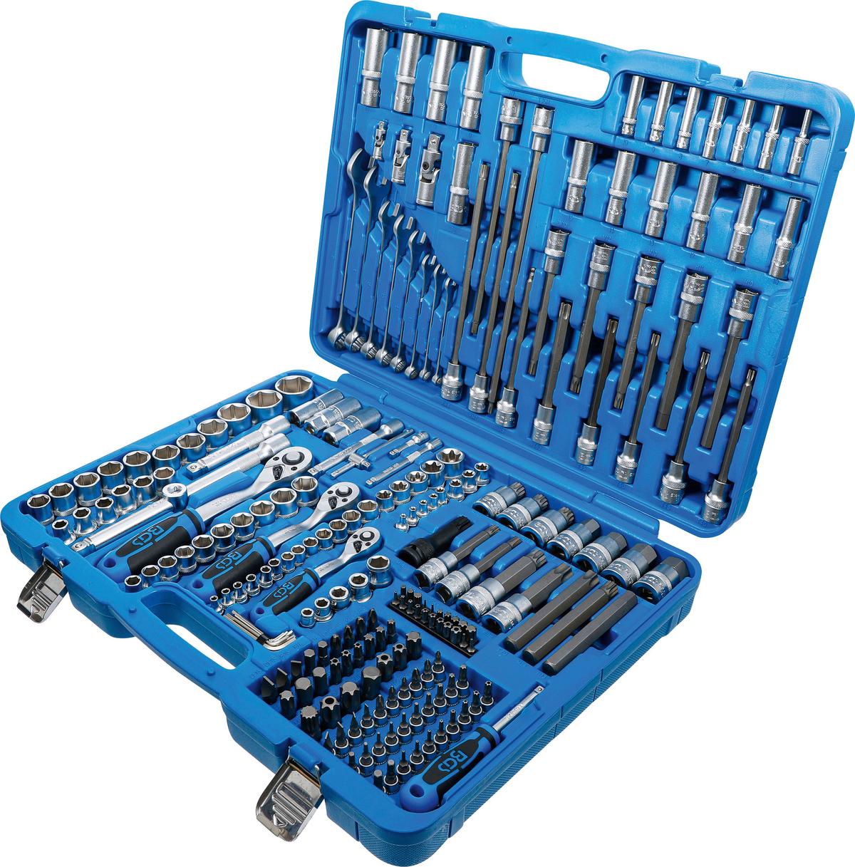 Steckschlüssel-Satz-Sechskant Blau/Silberfarben B: 45 cm - Blau/Silberfarben, Basics (66/45/12cm)