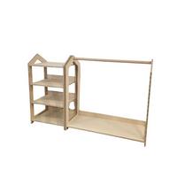 Montessori Garderobe für Kleinkinder - Birkefarben, Basics, Holz (124/43/81cm) - CLIFF