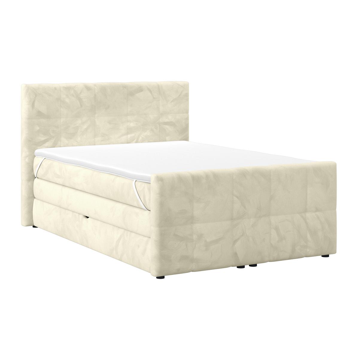 Boxspringbett mit Topper und Bettkasten 140x200 cm Medino - Champagner, KONVENTIONELL, Holz/Holzwerkstoff (140/200cm) - Luca Bessoni