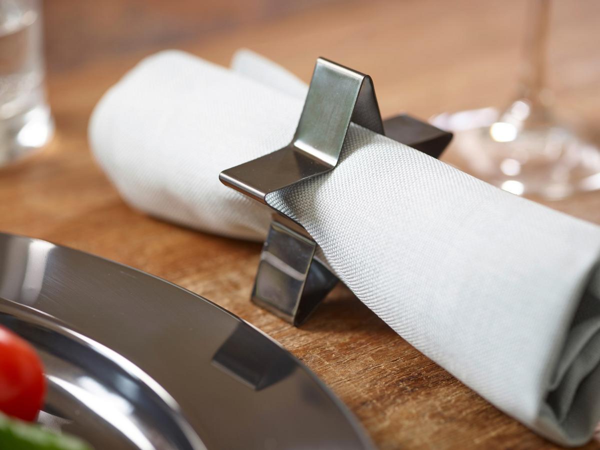 Serviettenring Echtwerk Serviettenring-Set - Schwarz, Design, Metall (7 cmcm) - Echtwerk