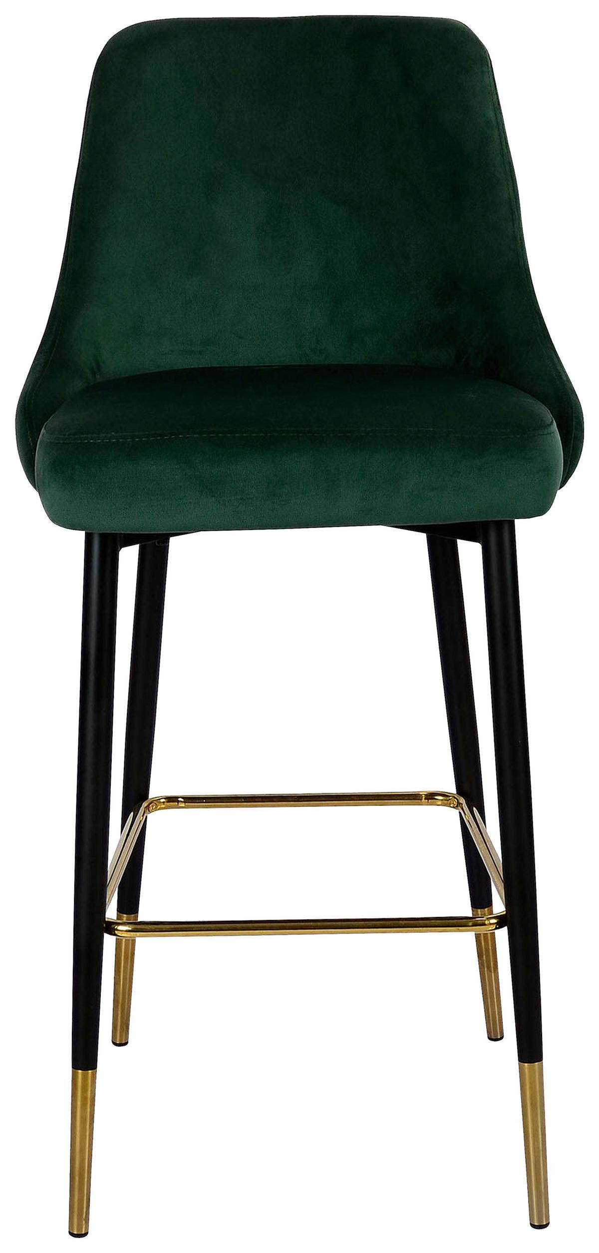 Barhocker Kzpjk-Tau Grün - Goldfarben/Schwarz, Design, Textil/Metall (53/110/57cm) - Kayoom