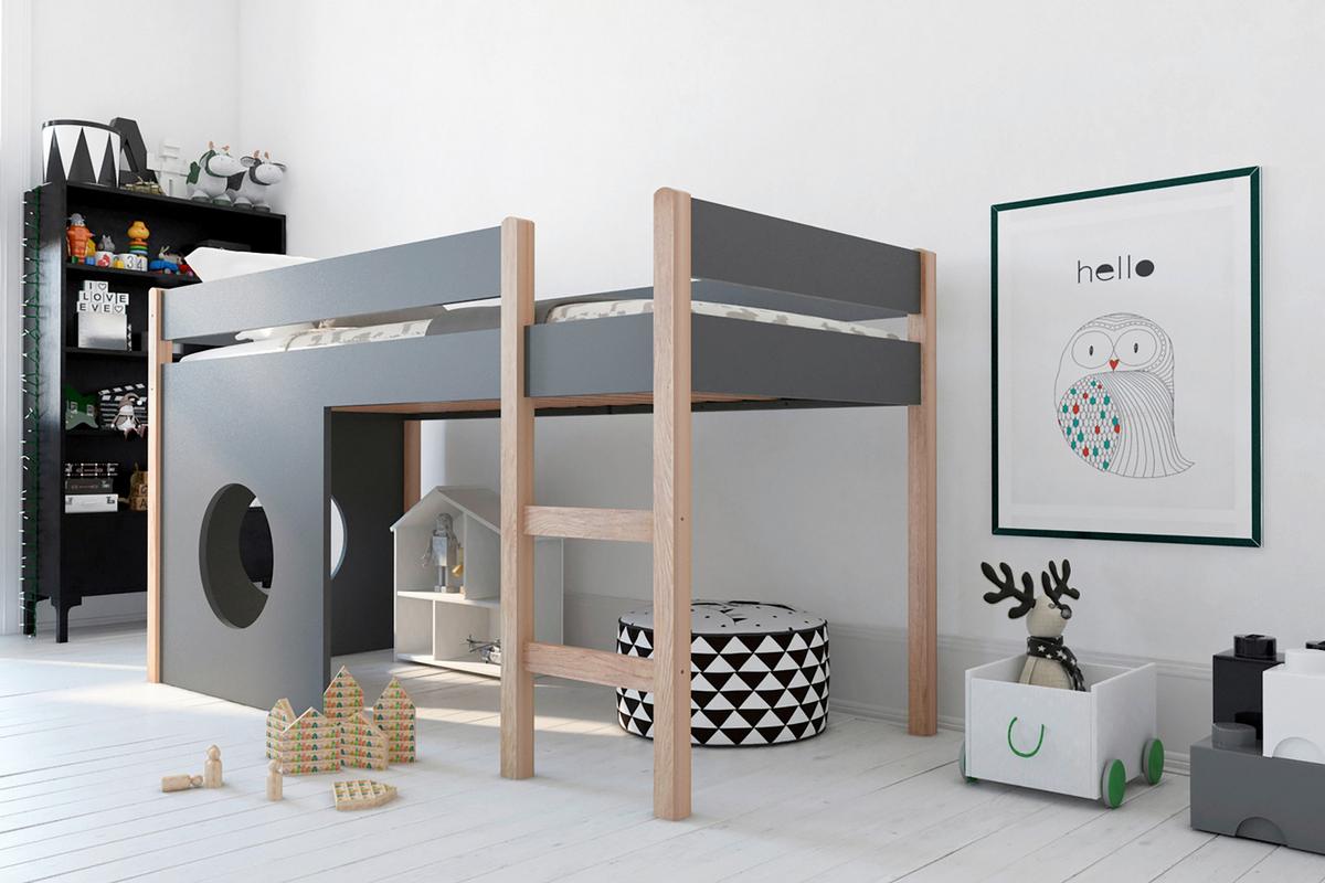 BETTSEITEN Grau B: 90cm - Grau, Design, Holzwerkstoff (90/90/2,5cm) - Livetastic