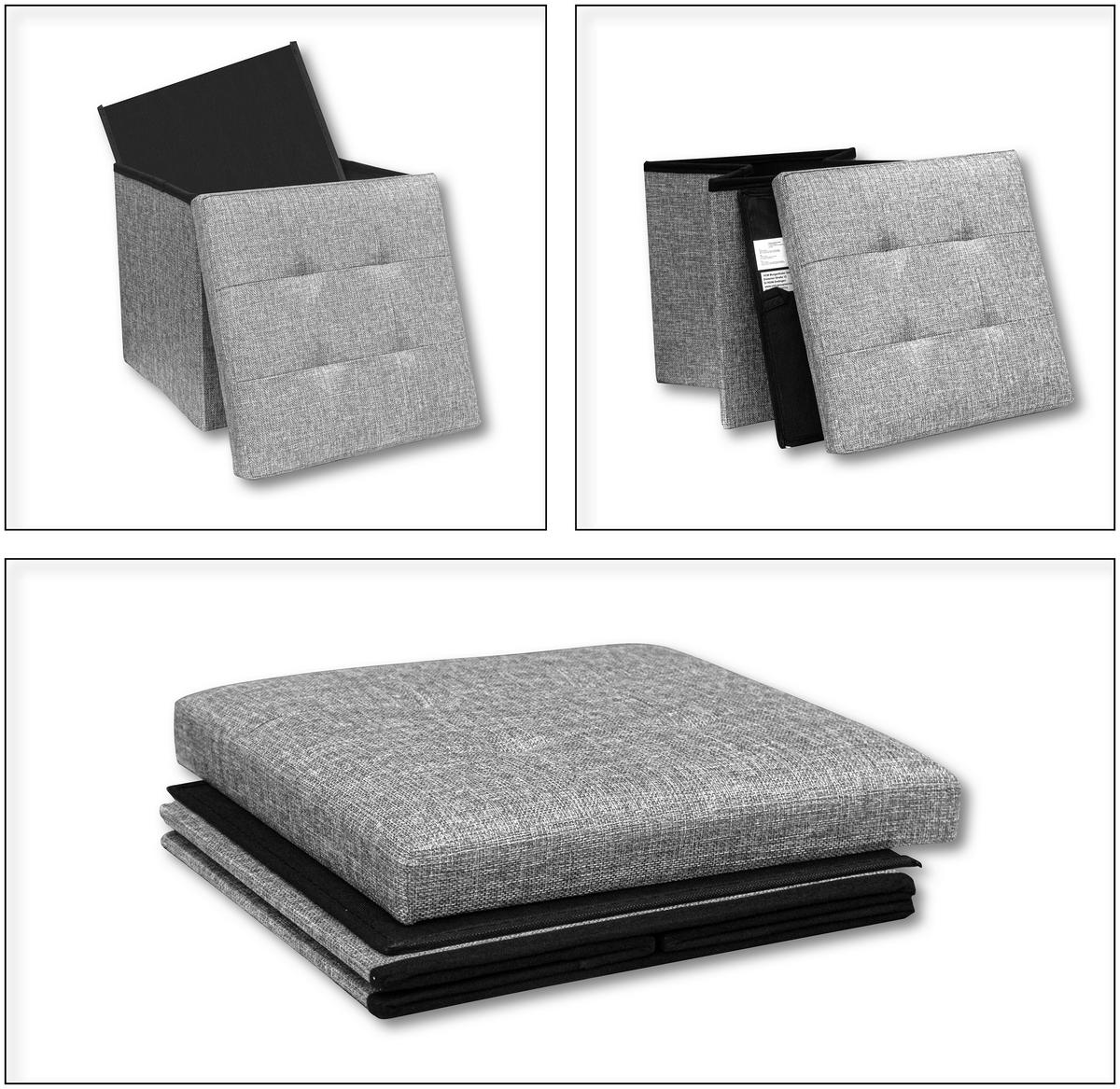 Sitzbox Boxas Hellgrau B: 38 cm - Hellgrau, Basics, Holzwerkstoff/Kunststoff (38/38/38cm) - MID.YOU