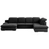 Wohnlandschaft Isona Schwarz Chenille - Chromfarben/Schwarz, Design, Textil (165/353/212cm) - Livetastic