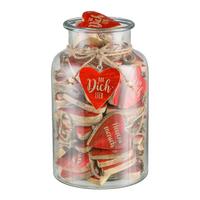 Dekohänger im Glas - Rot, Basics, Glas/Holz (15/25/15cm)