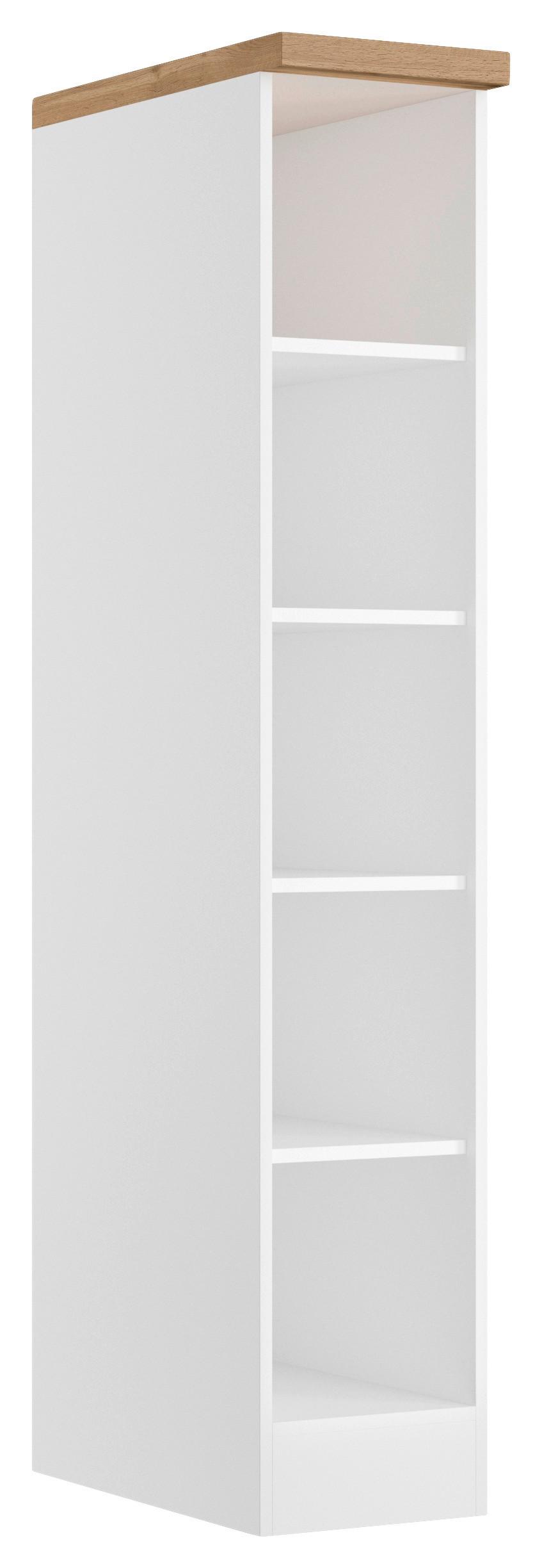Regal Monza B: 30 cm Weiß/Eiche Dekor