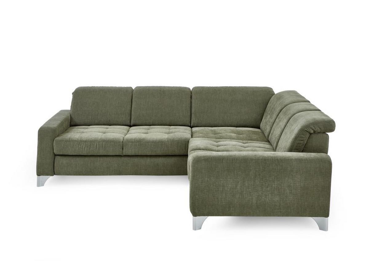 Rohová sedačka GULL, pravá, svetlozelená - svetlozelená/strieborná, Modern, kov/textil (272/246cm)