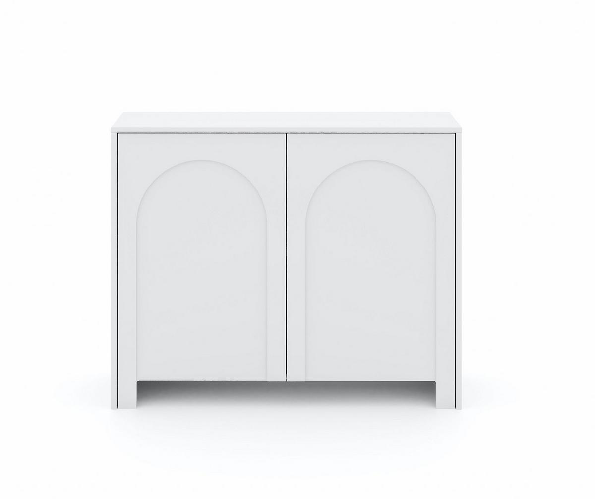 Bílá komoda, bezúchytkové otevíraní, š: 100 cm - bílá, Design, kompozitní dřevo (100/81/35cm)