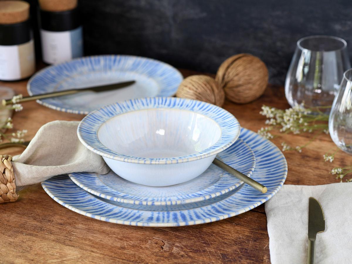 Tafelservice Summertime Weiß Hellblau - Weiß/Hellblau, Design, Keramik - Creatable