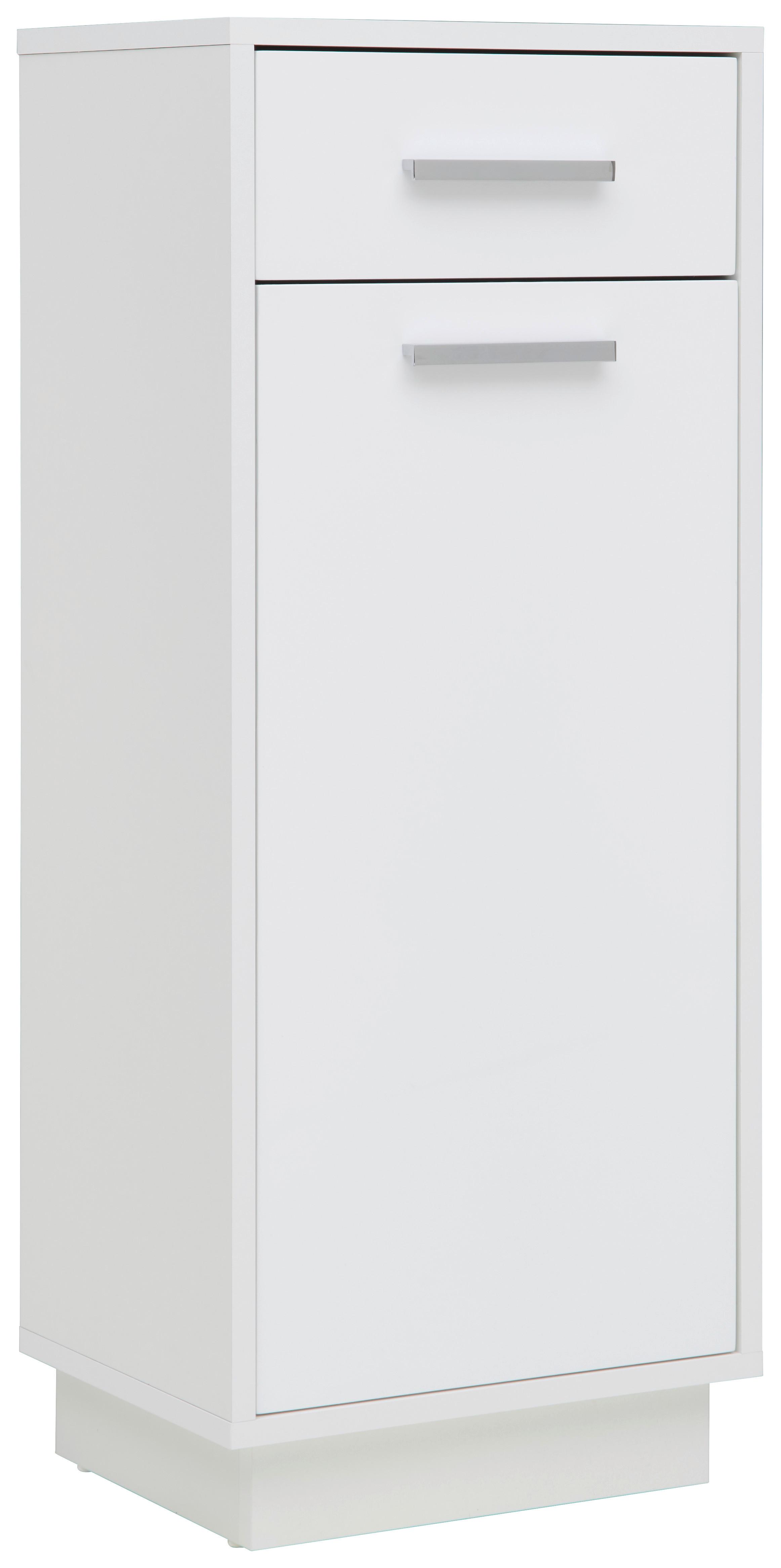 SPODNÁ SKRINKA MILANO - biela/chrómová, Modern, kov/kompozitné drevo (38/92/30cm)